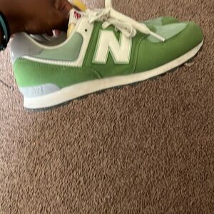 New Balance Classic Green and White Sneakers